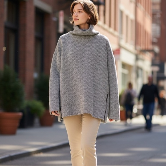 GAP Gray Chevron Pattern Sweater - Picture 1 of 7